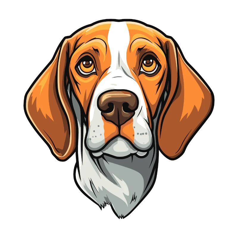 Ariege Pointer Dog Breed Cartoon Kawaii Illustrati