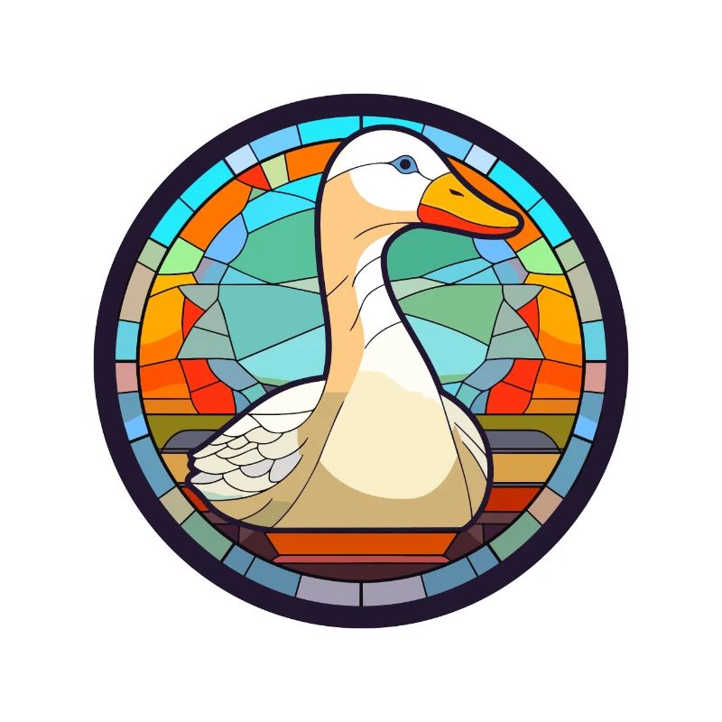 Gänse-Buntglas-Cartoon-Kawaii-Tier