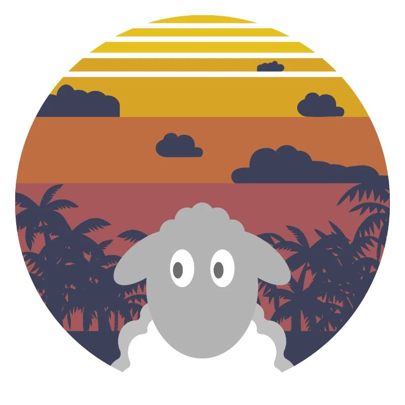 Sheep Sunset Vintage Gift
