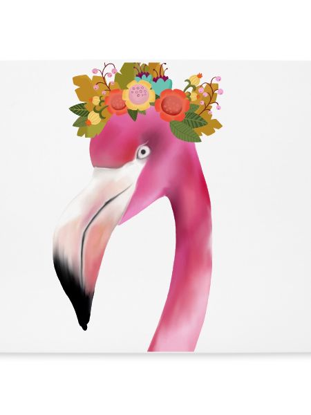 Flamingo mit Kranz