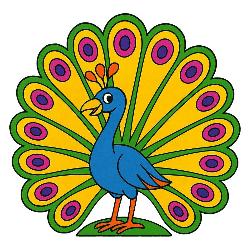 Lebendiger Pfauenfächer