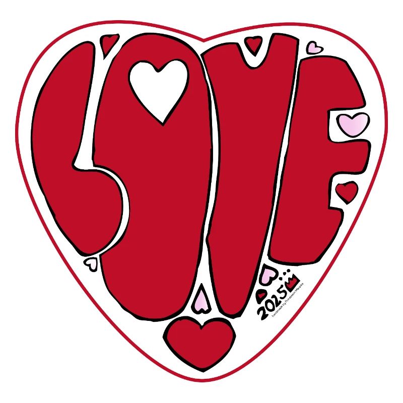 Herzförmiger Love Schriftzug