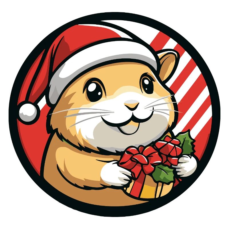 Hamster mit Weihnachtsgeschenk