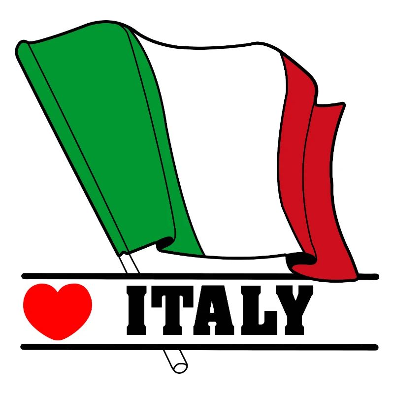 Italienische Flagge mit Herz