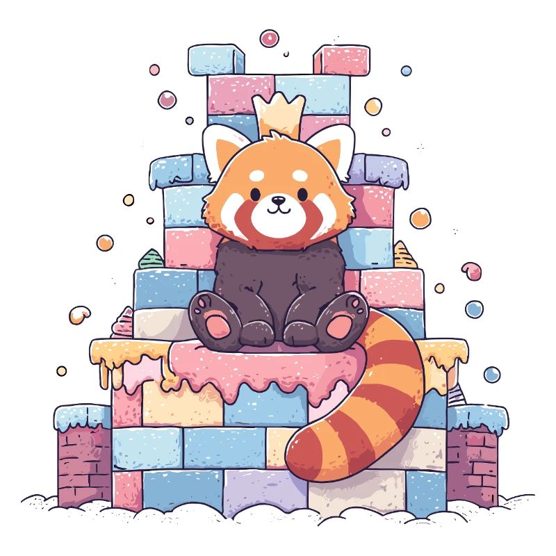 Kawaii Panda im Zuckerkastell