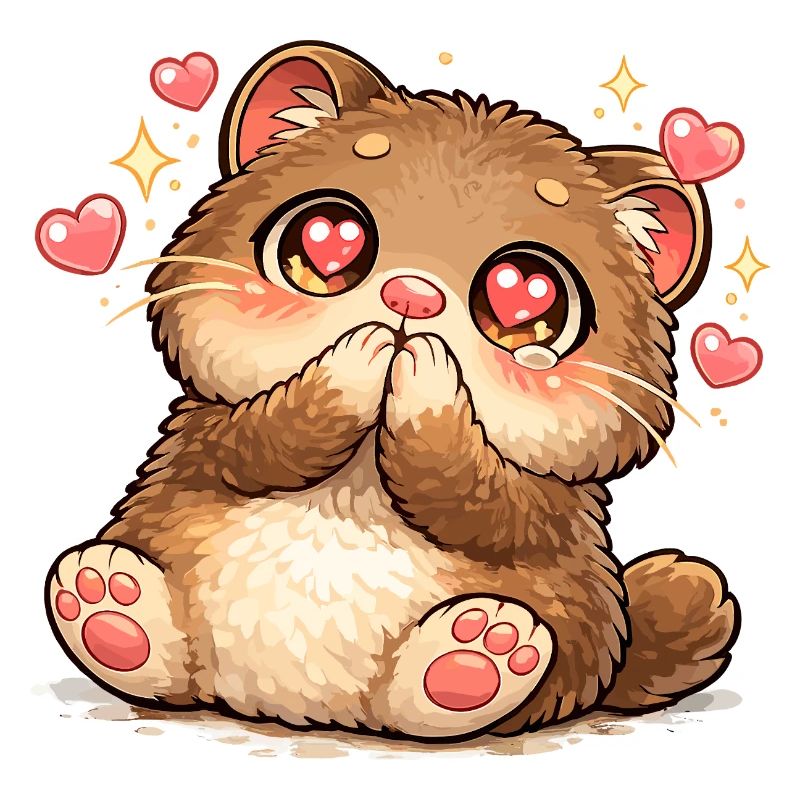 Kawaii-Kätzchen Herzaugen