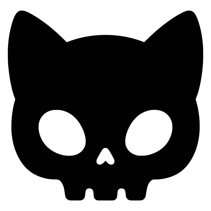 Silhouette de crâne de chat | Masque gothique mignon