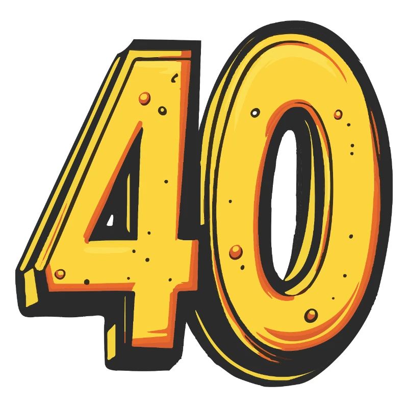 40 Zahl Bunt