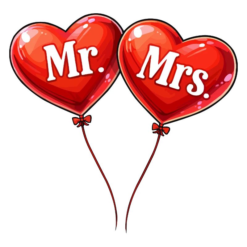 Herzballons Mr Mrs Brautpaar