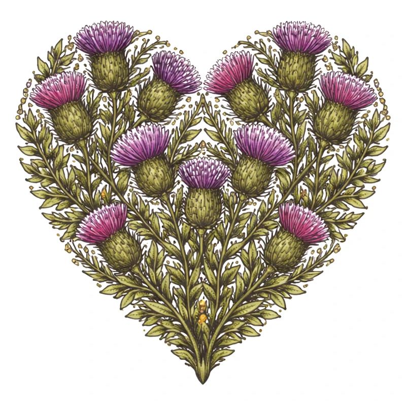 Thistle Heart Botanischer Druck