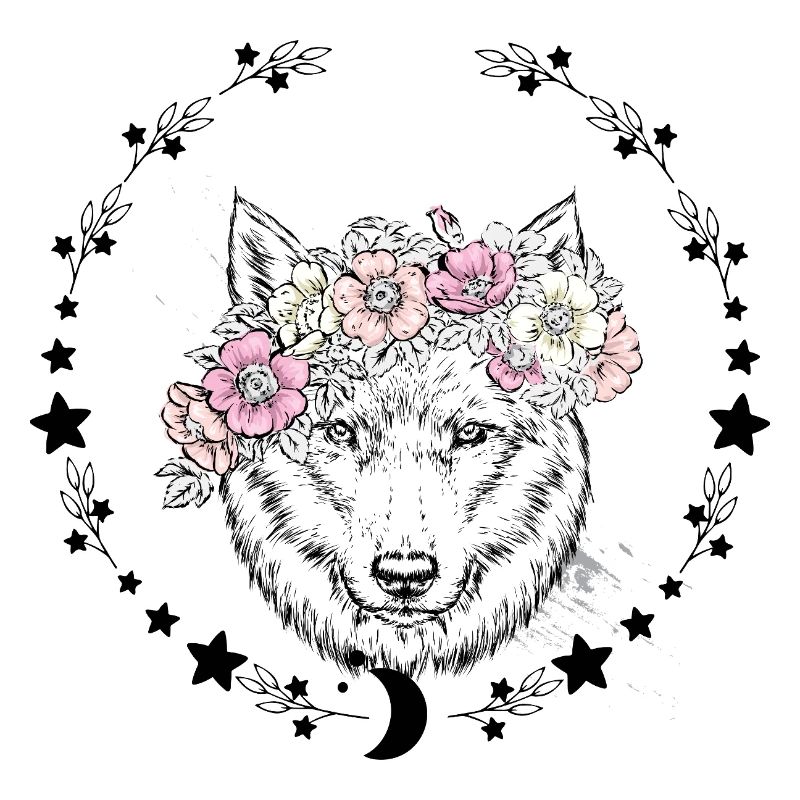 Wolfsblumenkronen-Zeichnung
