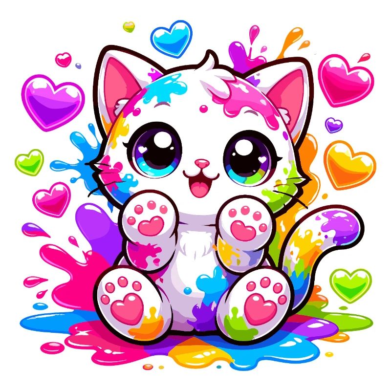 Katzenkunst Farbexplosion