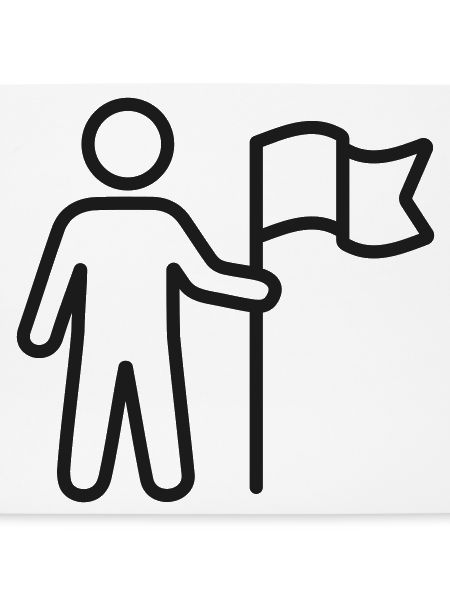Flaggenträger-Personen-Liniensymbol