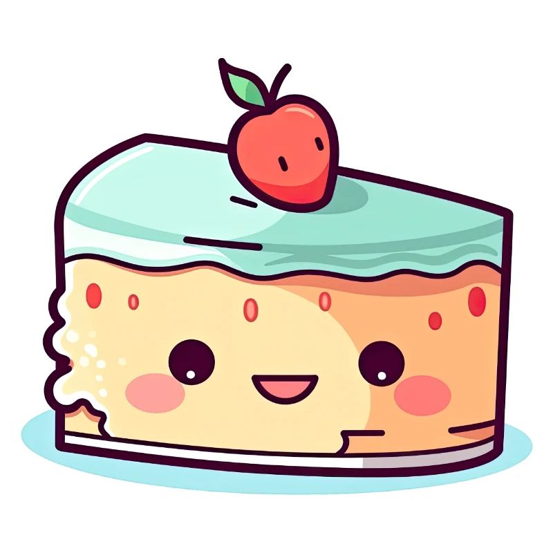 Kawaii Kuchenstück mit Kirsche