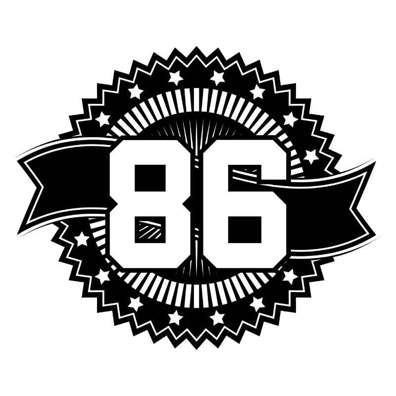 86 Zahl Emblem