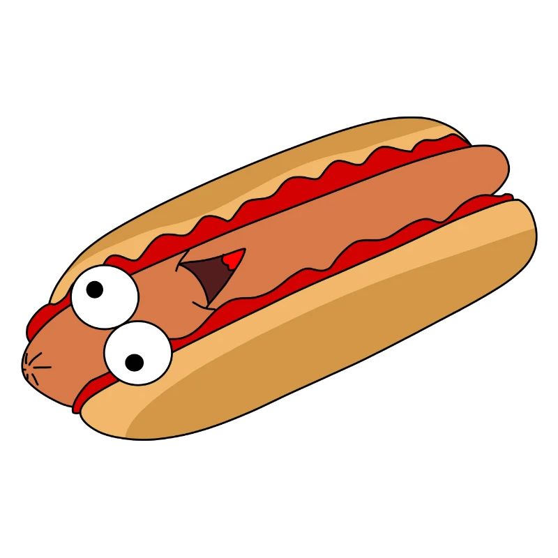Hotdog mit Gesicht