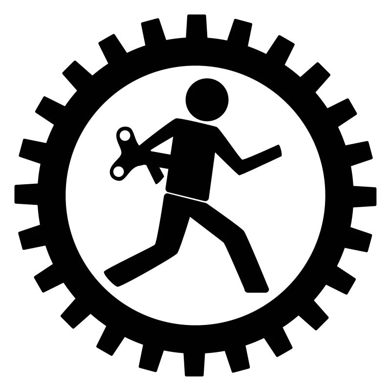 Arbeiter im Zahnrad
