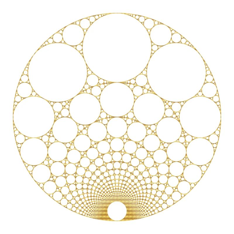 Gold Nested Apollonian Gasket Math Fractal Sacred