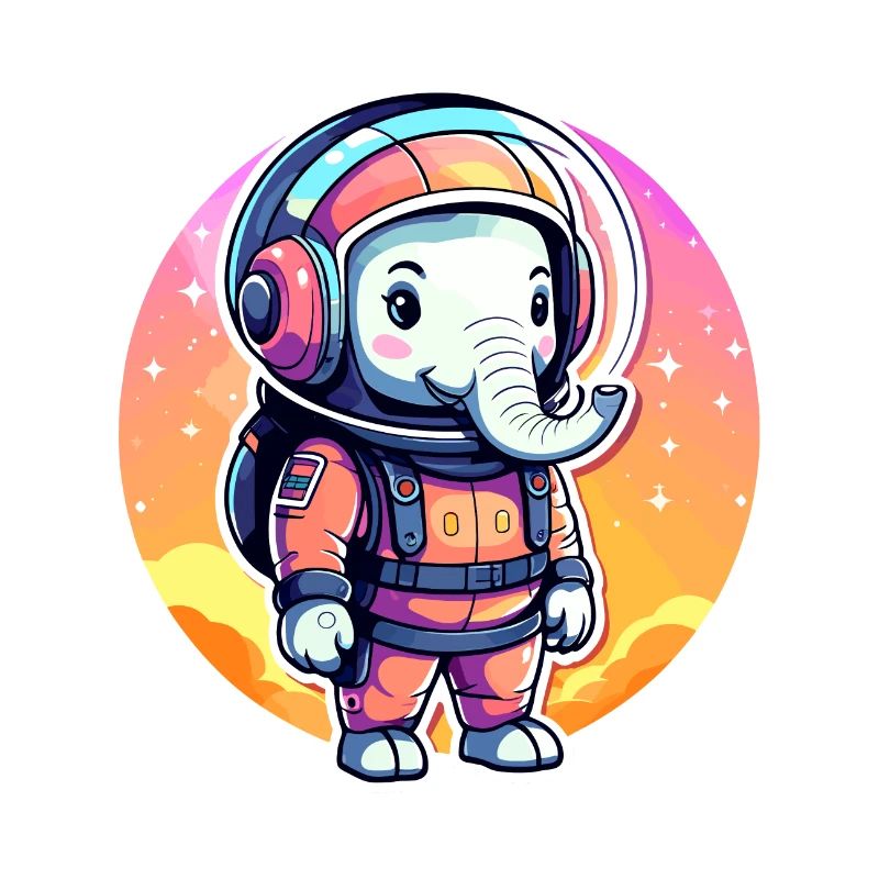 Elefant Astronaut Illustration
