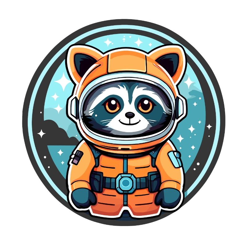 Waschbär Astronaut Illustration