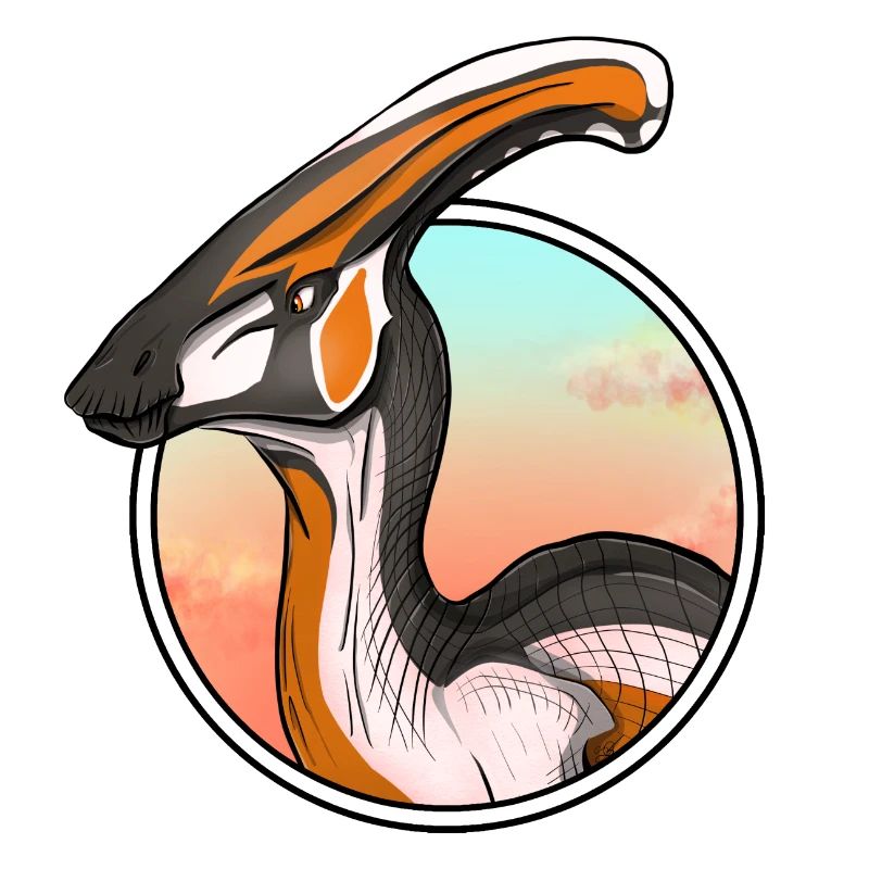 Orange Parasaurolophus