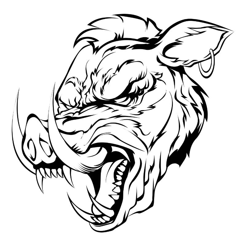 wildschwein kopf illustration