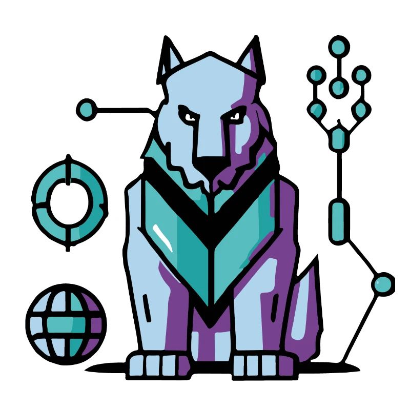 Futuristischer Cyber Wolf