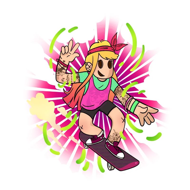 Mädchen auf Skateboard