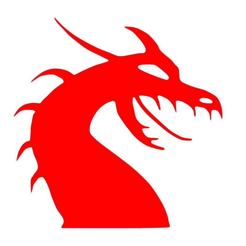 Rote Drachenkopf Silhouette