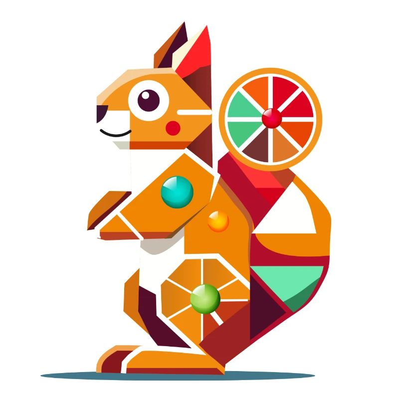 Geometrisches Eichhörnchen-farbenfroher Hingucker