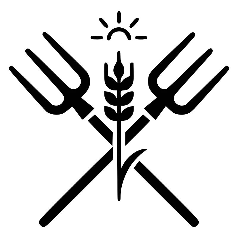 landwirtschaft bauer mistgabel logo