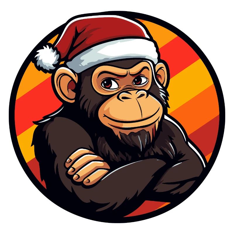 Santa Chimpanzee Christmas