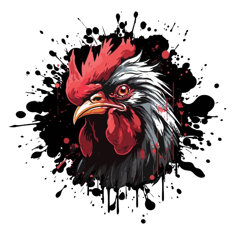 Blutroter Hahnenkopf Splatter