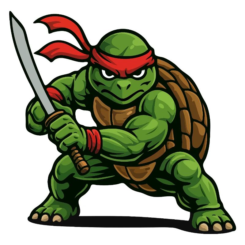 Ninja-Krieger-Schildkröte mit Katana-Schwert