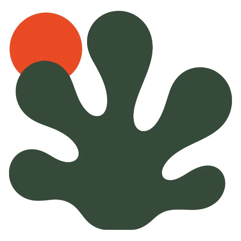 Abstract Green Splash with Orange Accent