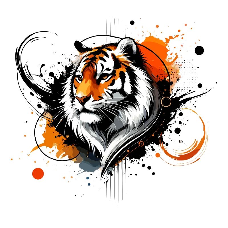 Buntes Aquarell Tiger