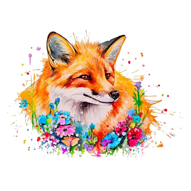Renard aquarelle, Fox
