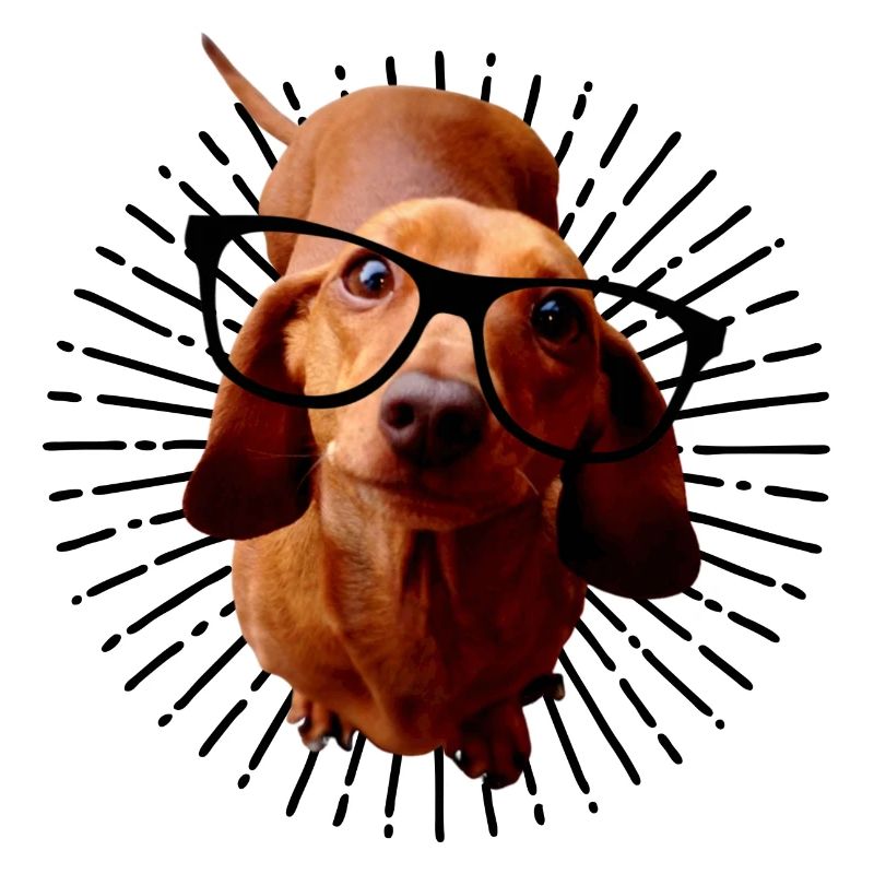 Dackel mit Brille