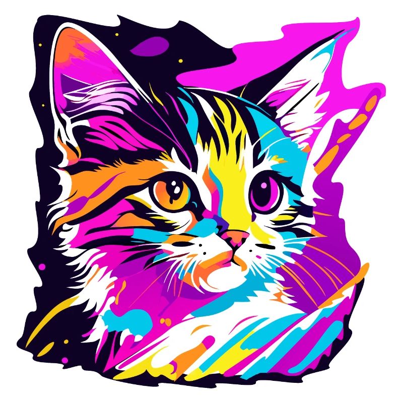 farbige Kätzchen, Katze