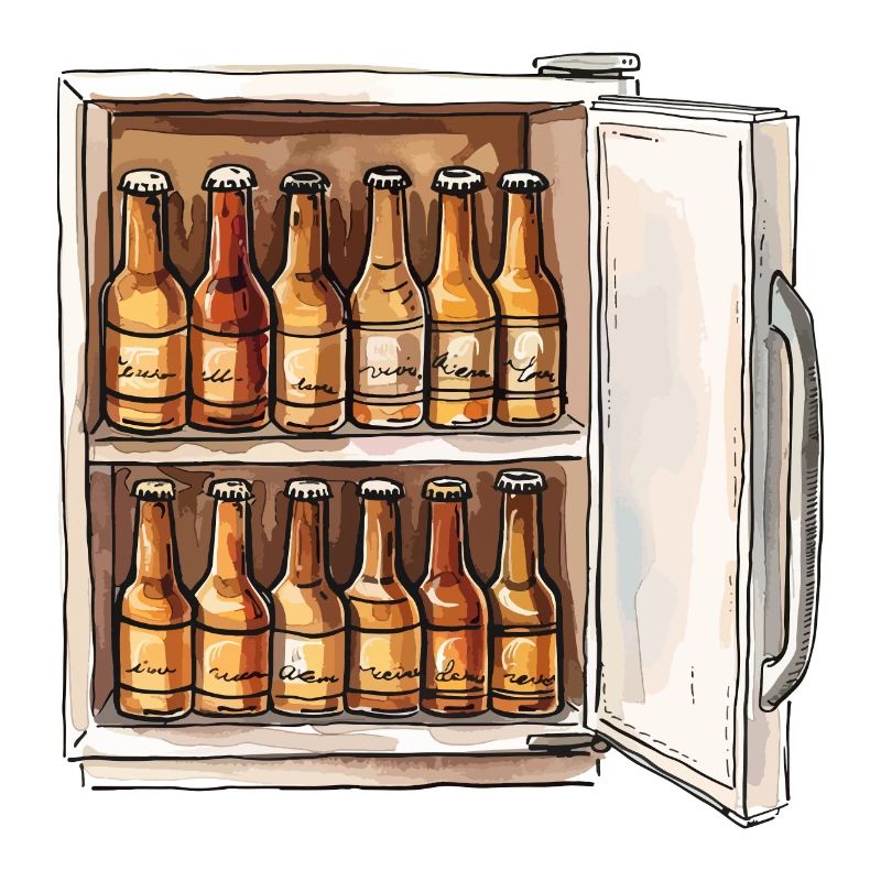 Beer Fridge Beer Bottles Men Drinking Funny