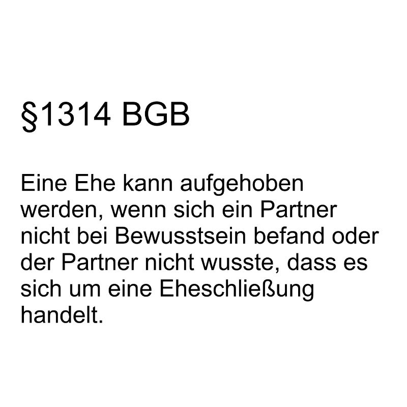 Hochzeit § 1314 BGB