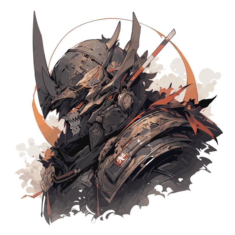 Futuristic Samurai Warrior Clouds