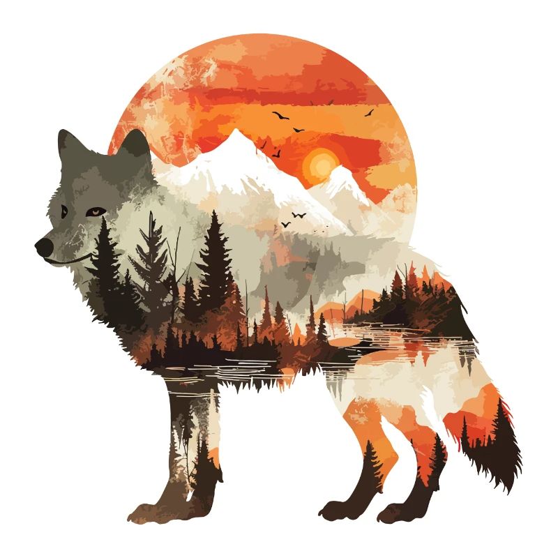 Wolf Nature Wilderness Adventure Forest Trees Sun
