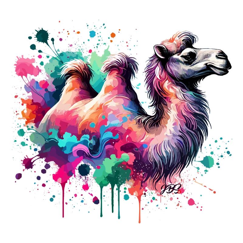 Buntes Aquarell Kamel