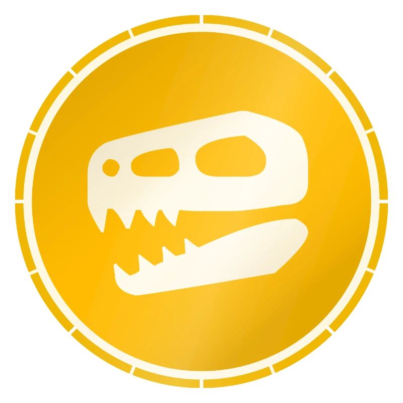 Goldener Dinosaurier Schädel