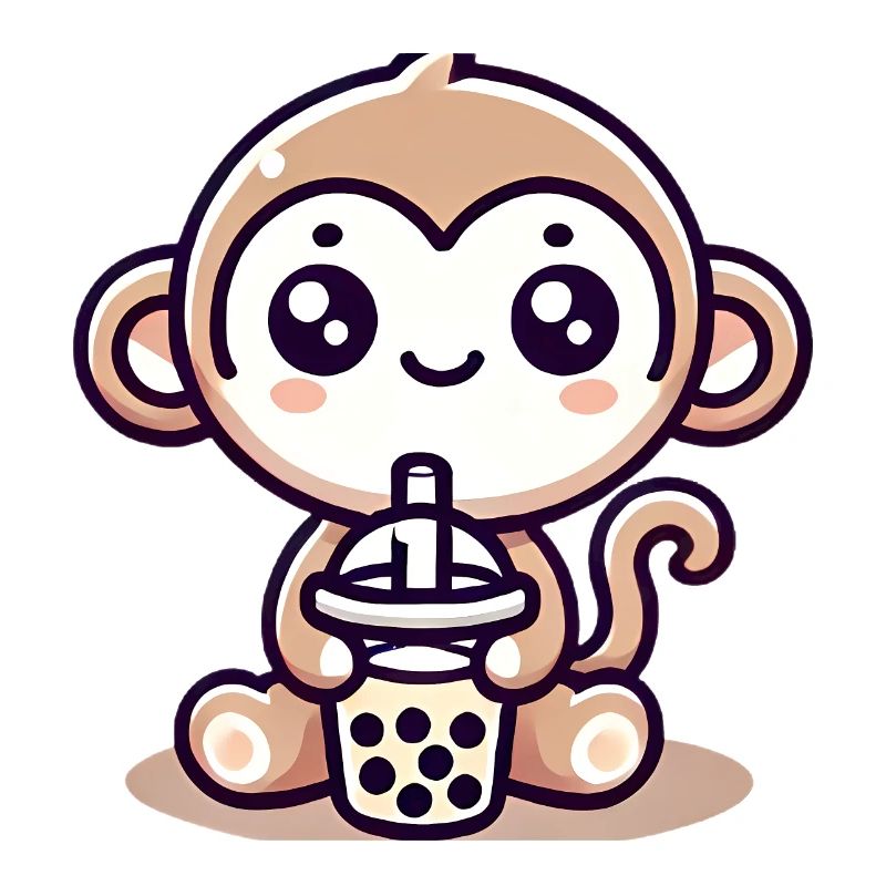 Adorable Boba Monkey Buddy Design