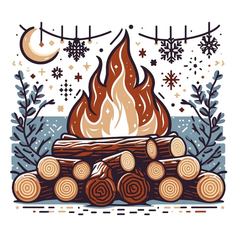 CAMPFIRE FOREST WINTER FIRE PIT CAMPING NIGHT