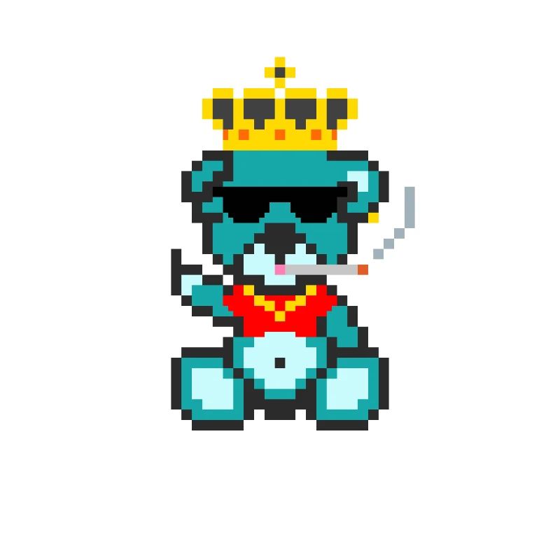 Pixel-Bären-König