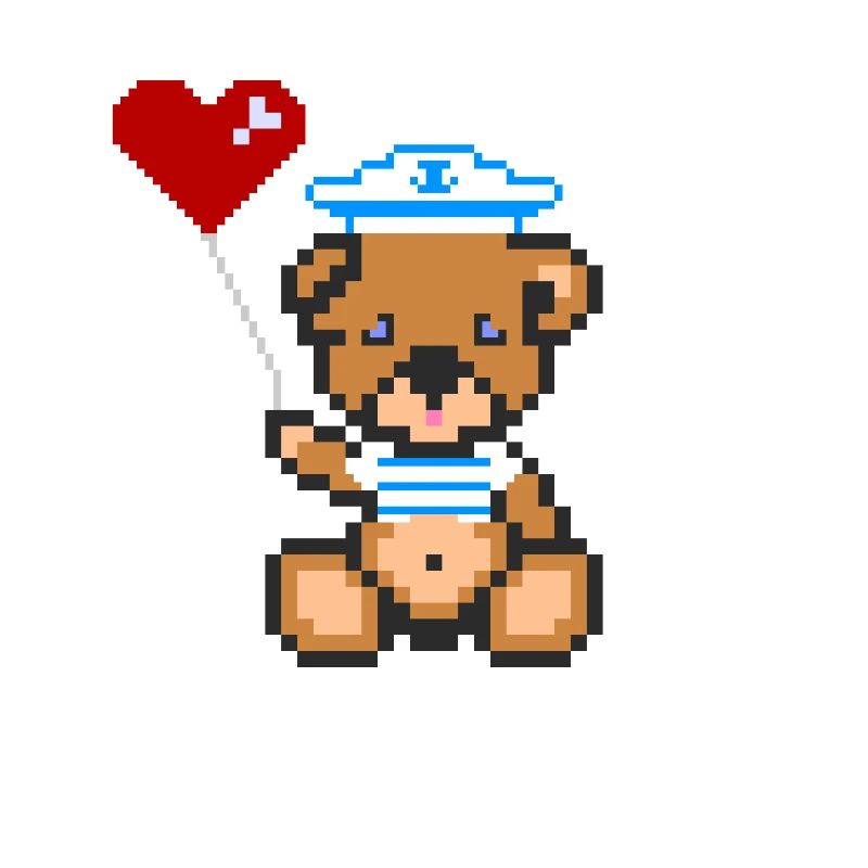 Pixel Bär Marineblau