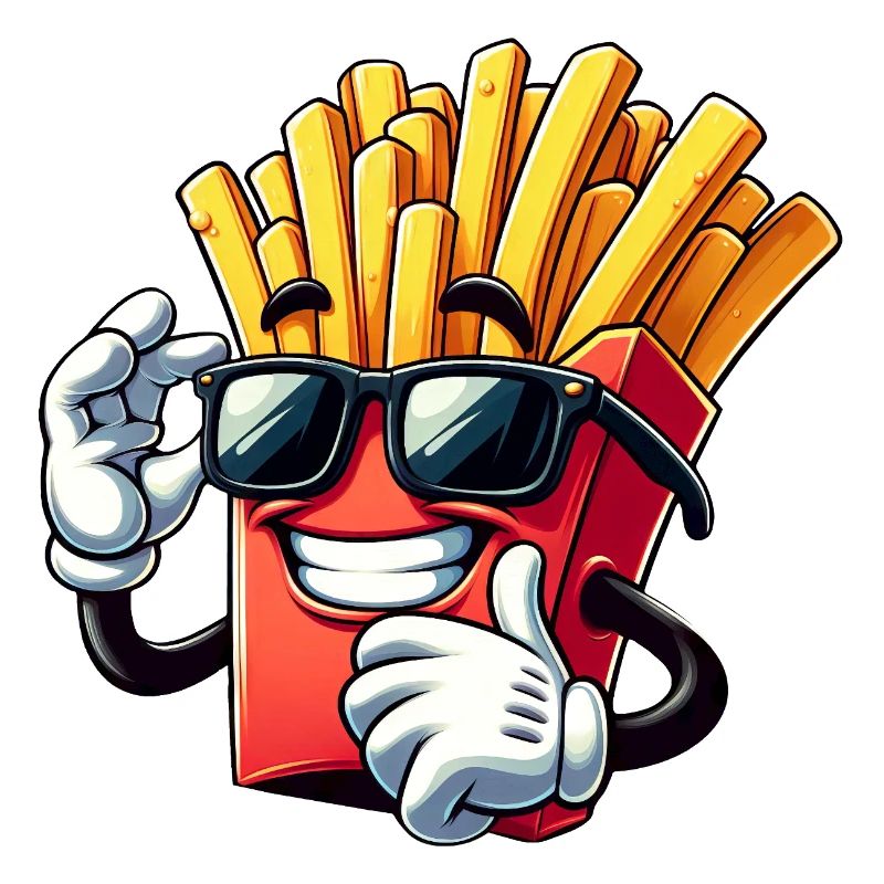 Cool Frites Dessin animé Restauration rapide Lunettes de soleil Cinéma